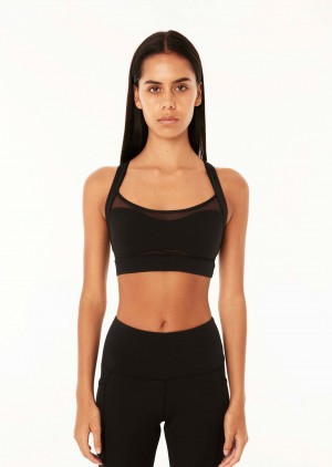 Black P.E Nation Freestyle Sports Bra | ZSKUCMO-60