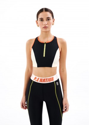 Black P.E Nation Lido Sports Bra | NULQYHB-93