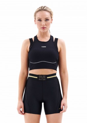 Black P.E Nation Phoenix Sports Bra | ZISTFGE-07