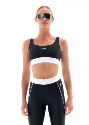 Black P.E Nation Pipeline Sports Bra | RPDBLWV-76