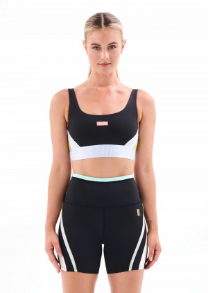 Black P.E Nation Refraction Sports Bra | RXYDZIN-09