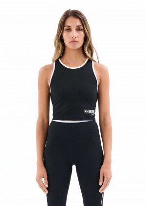 Black P.E Nation Tempo Sports Bra | YCWPGRV-08