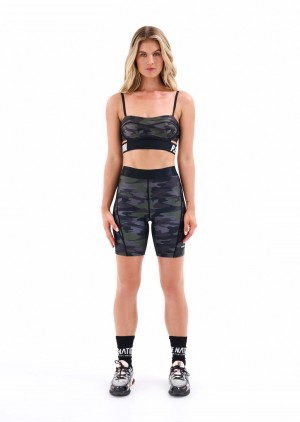 Camo Print Dark P.E Nation Northwood Bike Short | ZWCPQIG-74