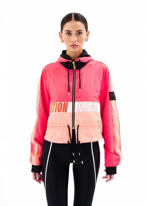 Diva Pink P.E Nation Cropped Man Down Jacket | GUETYPL-85