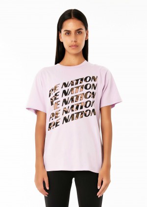 Fair Orchid P.E Nation Block Pass Tee | KCXHNSV-70