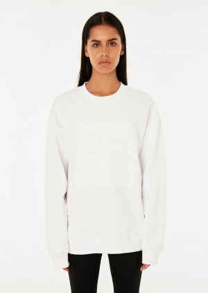 Optic White P.E Nation Cut Shot Sweat | BJFCMYV-67