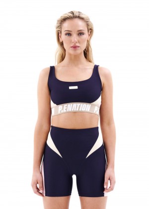 Peacoat P.E Nation Left Field Sports Bra | YXHCJOI-35