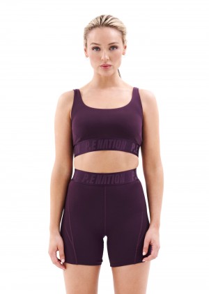 Potent Purple P.E Nation Backcheck Sports Bra | NBAJWDV-92