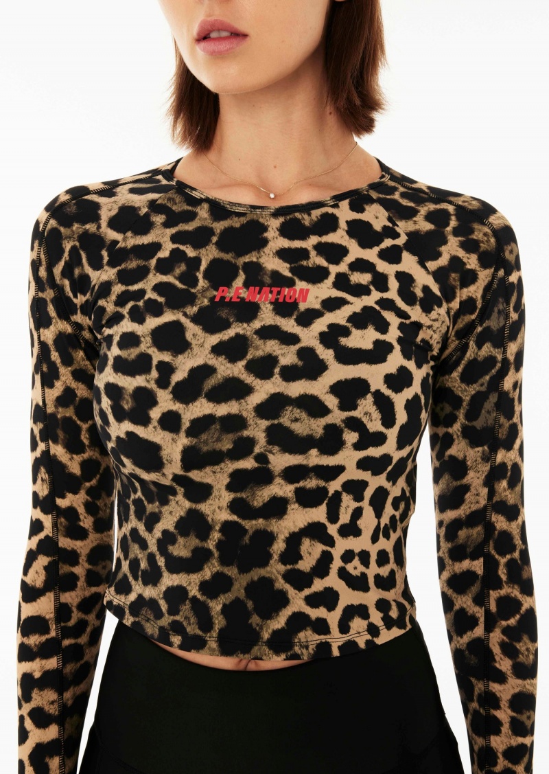 Animal Print P.E Nation Downforce Ls Active Top | UWHGBPN-42