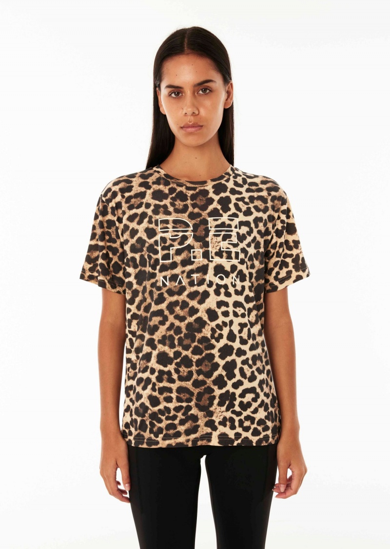 Animal Print P.E Nation Downforce Ss Tee | CWLBVYI-91