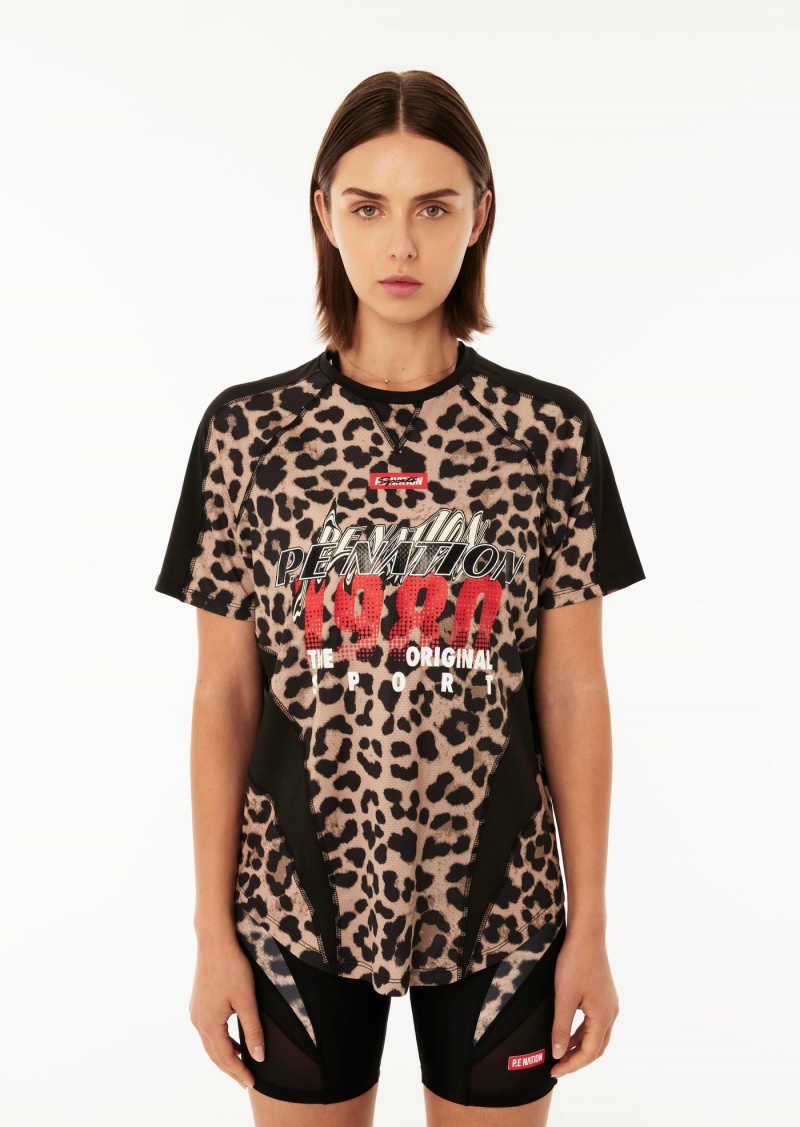 Animal Print P.E Nation Lap Time Air Form Ss Tee | PCYSIQU-21