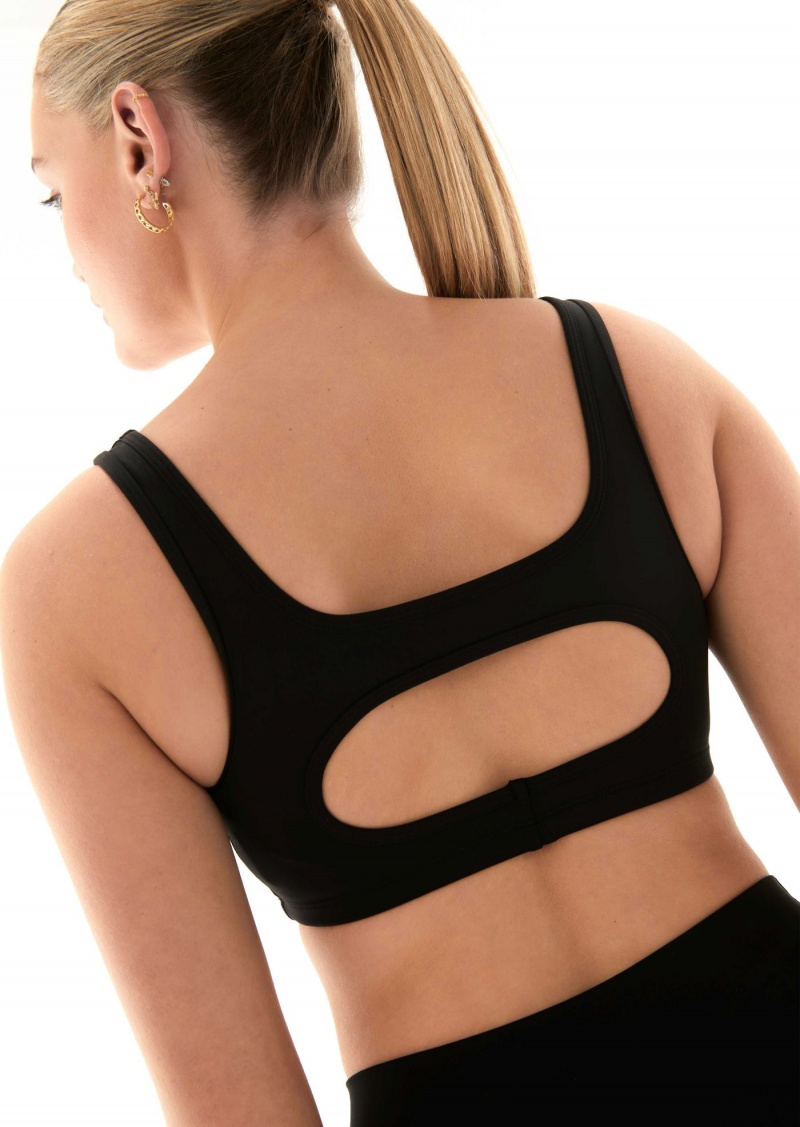 Black P.E Nation Amplify Sports Bra | IEFNKZG-05