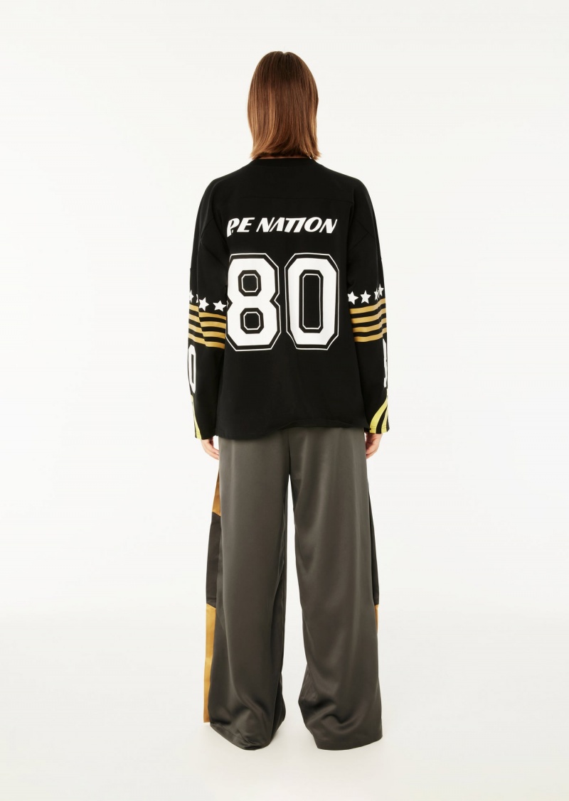 Black P.E Nation Arrowhead Ls Tee | PKSNQXR-32