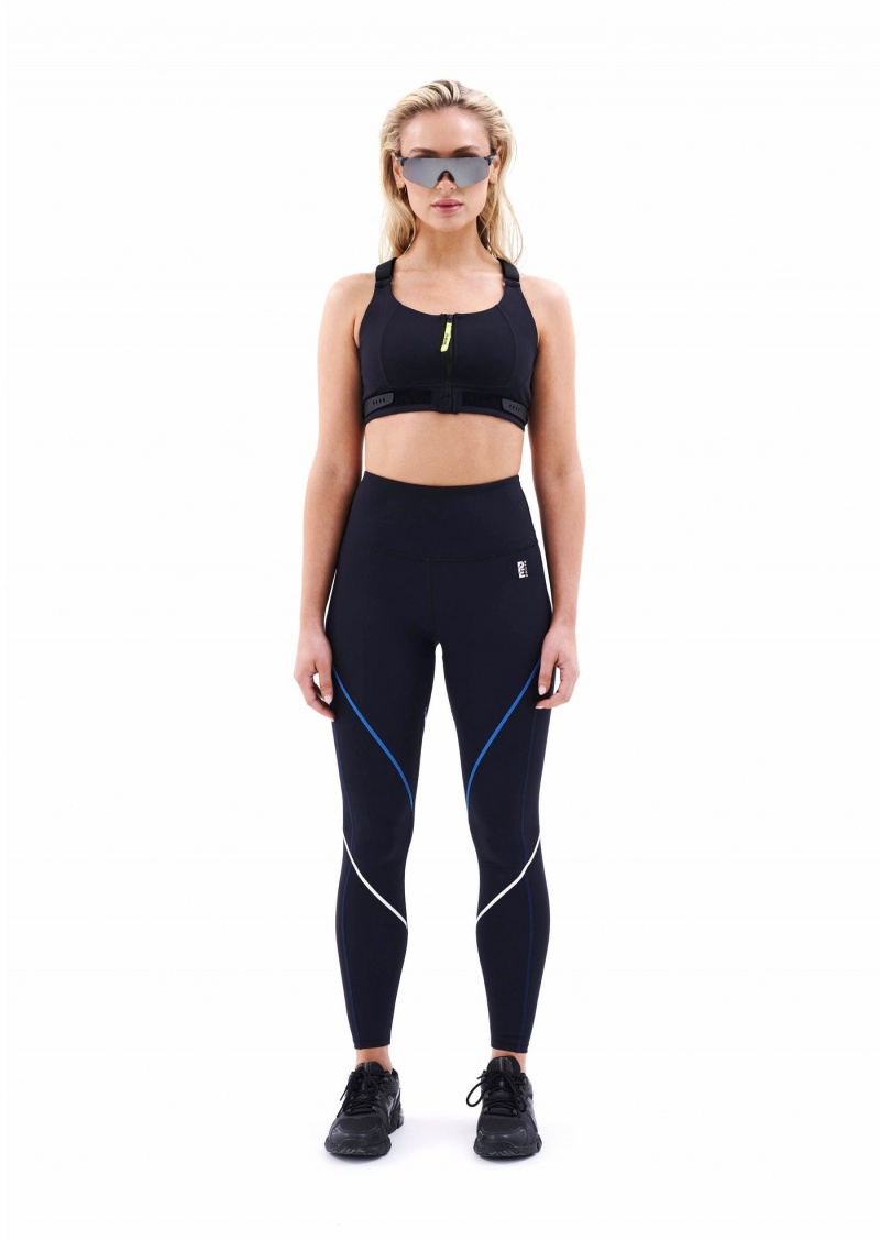 Black P.E Nation Double Play Sports Bra | KMVRCBY-95