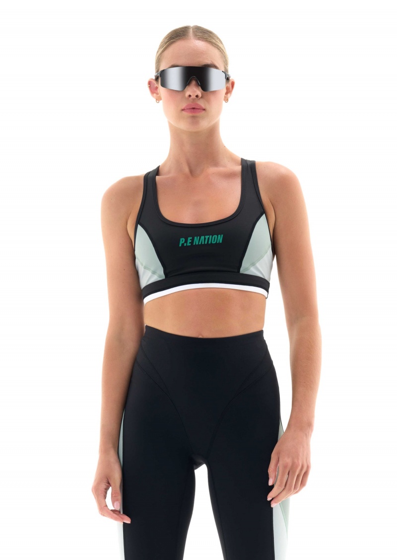 Black P.E Nation Entity Sports Bra | TYXROFI-02