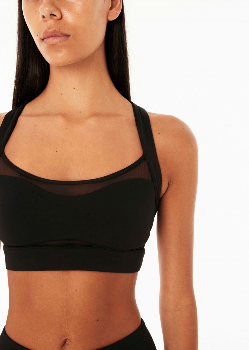 Black P.E Nation Freestyle Sports Bra | ZSKUCMO-60