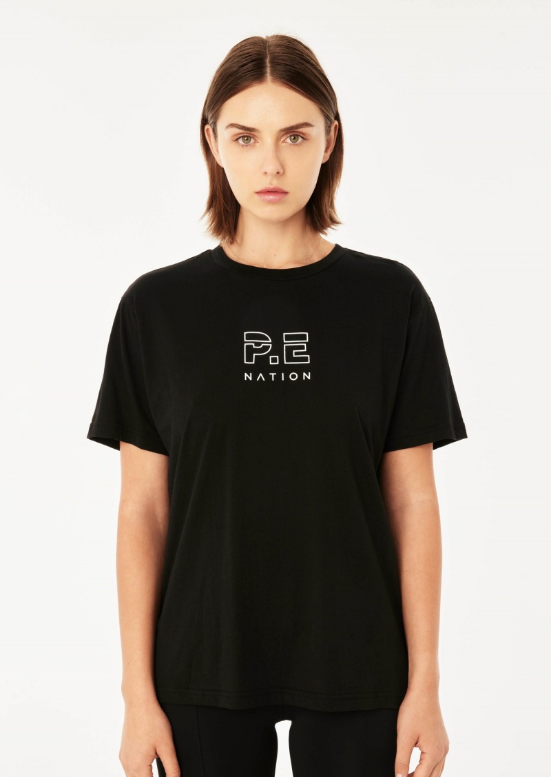 Black P.E Nation Heads Up Tee | HUTJVYO-53