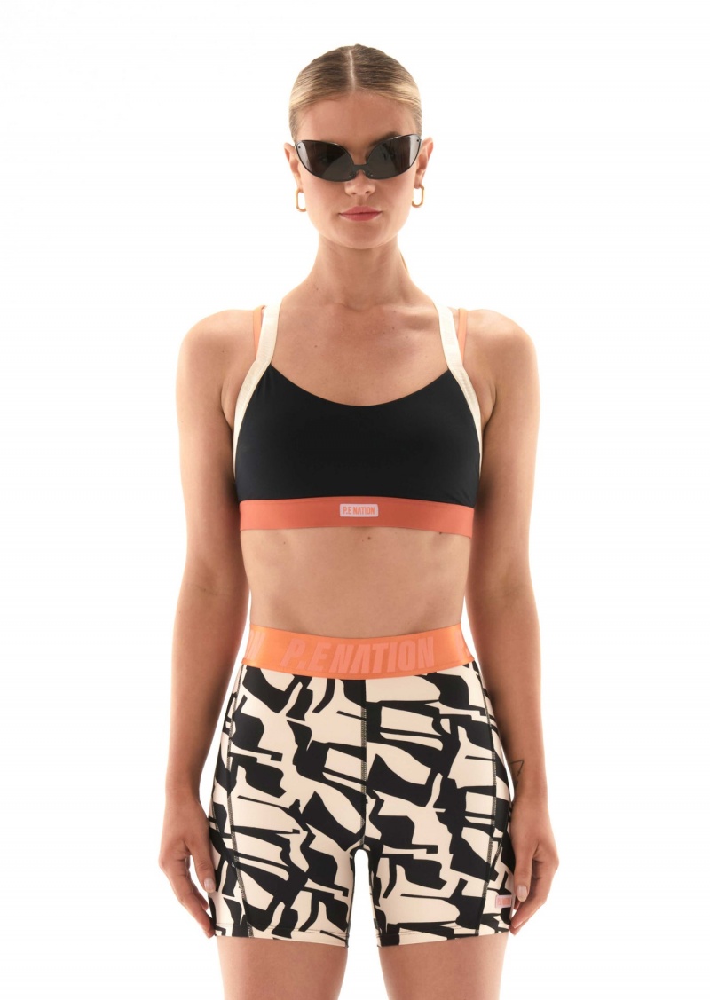 Black P.E Nation Oakmont Sports Bra | OLDXUPW-50