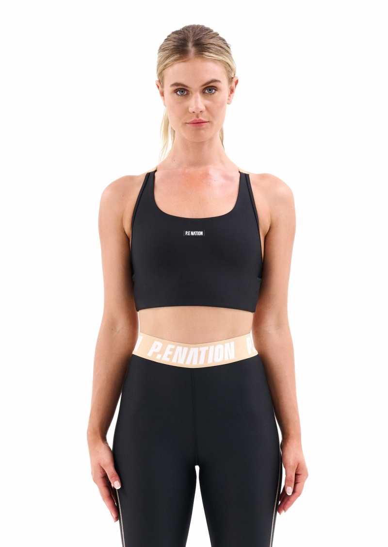 Black P.E Nation Reaction Sports Bra | ERQFDGH-67