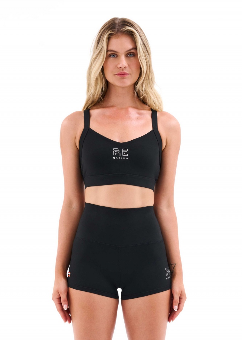 Black P.E Nation Recharge Sports Bra | XIGKRYB-61