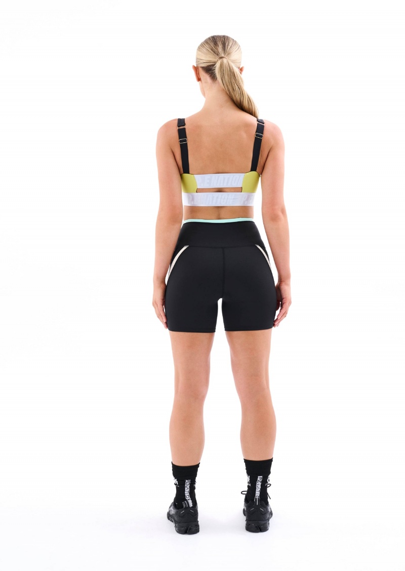 Black P.E Nation Refraction Bike Short | QWGCOHY-42