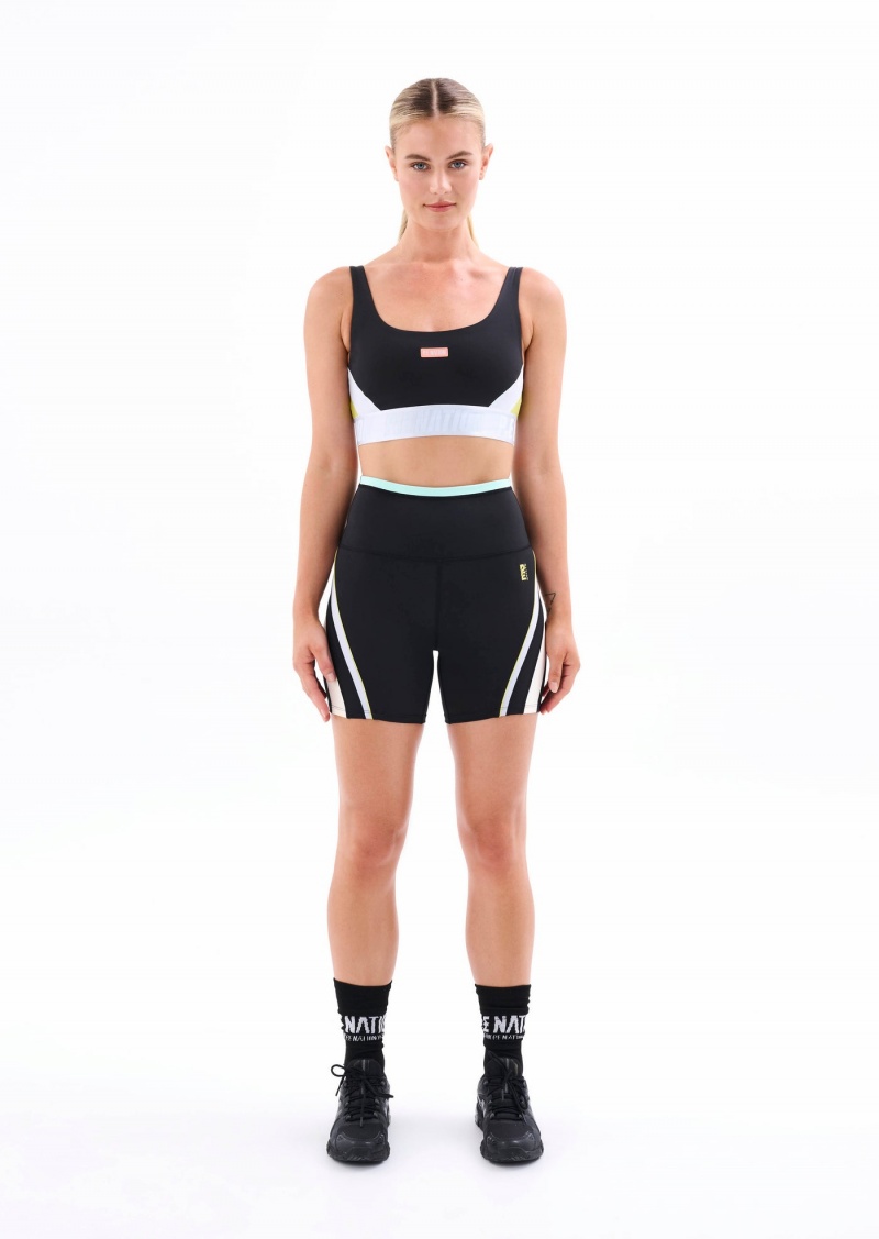 Black P.E Nation Refraction Sports Bra | RXYDZIN-09