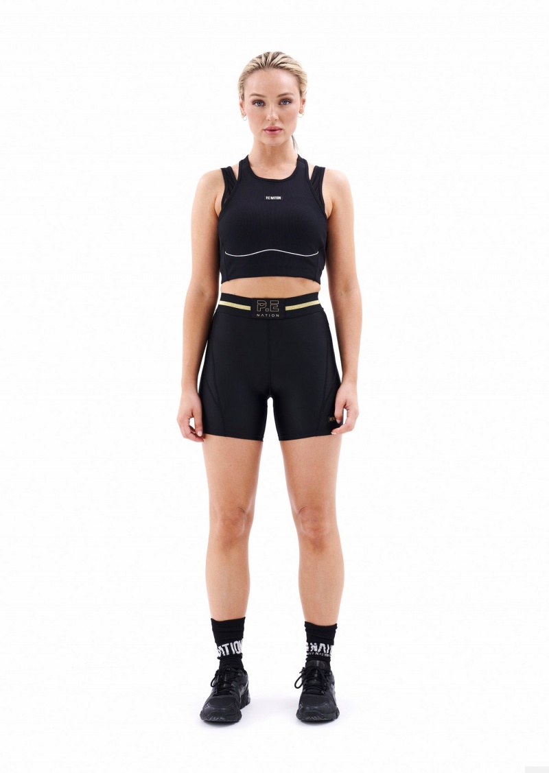 Black P.E Nation Runway Bike Short | ECPFJNI-26