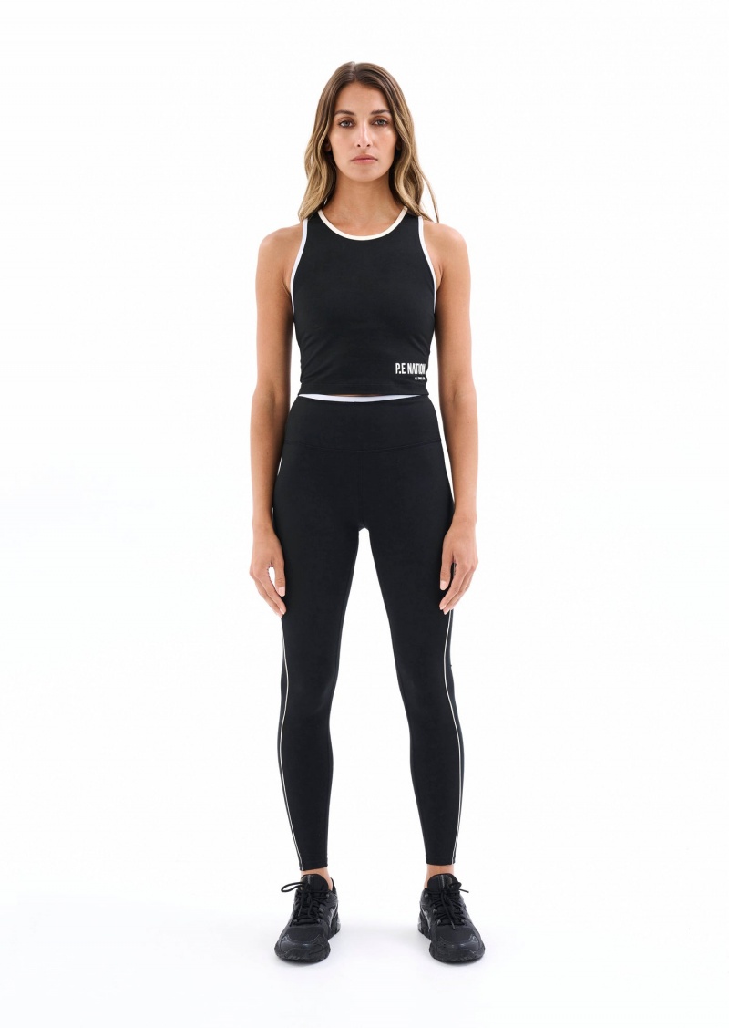 Black P.E Nation Tempo Sports Bra | YCWPGRV-08