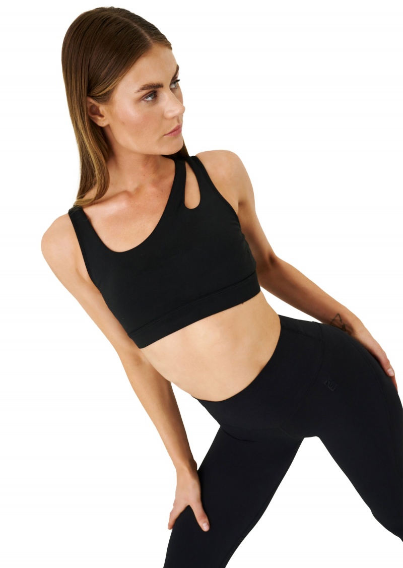 Black P.E Nation Valley Sports Bra | HGJMTOF-85