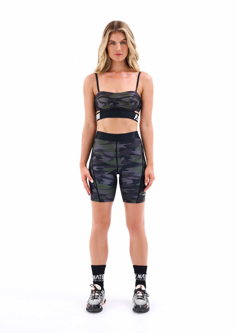 Camo Print Dark P.E Nation Northwood Bike Short | ZWCPQIG-74