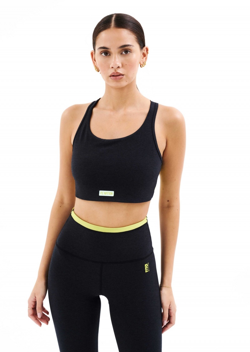 Charcoal Marl P.E Nation Orbital Sports Bra | PYZBSCK-82