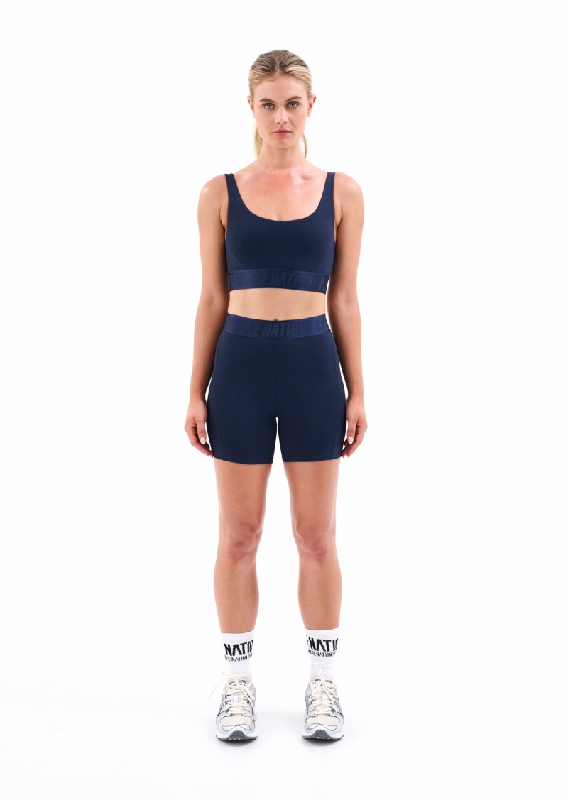 Dark Navy P.E Nation Backcheck Sports Bra | FVNHUZC-23