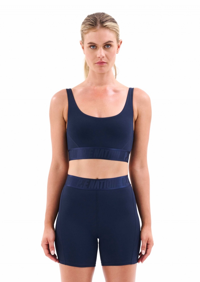 Dark Navy P.E Nation Backcheck Sports Bra | FVNHUZC-23