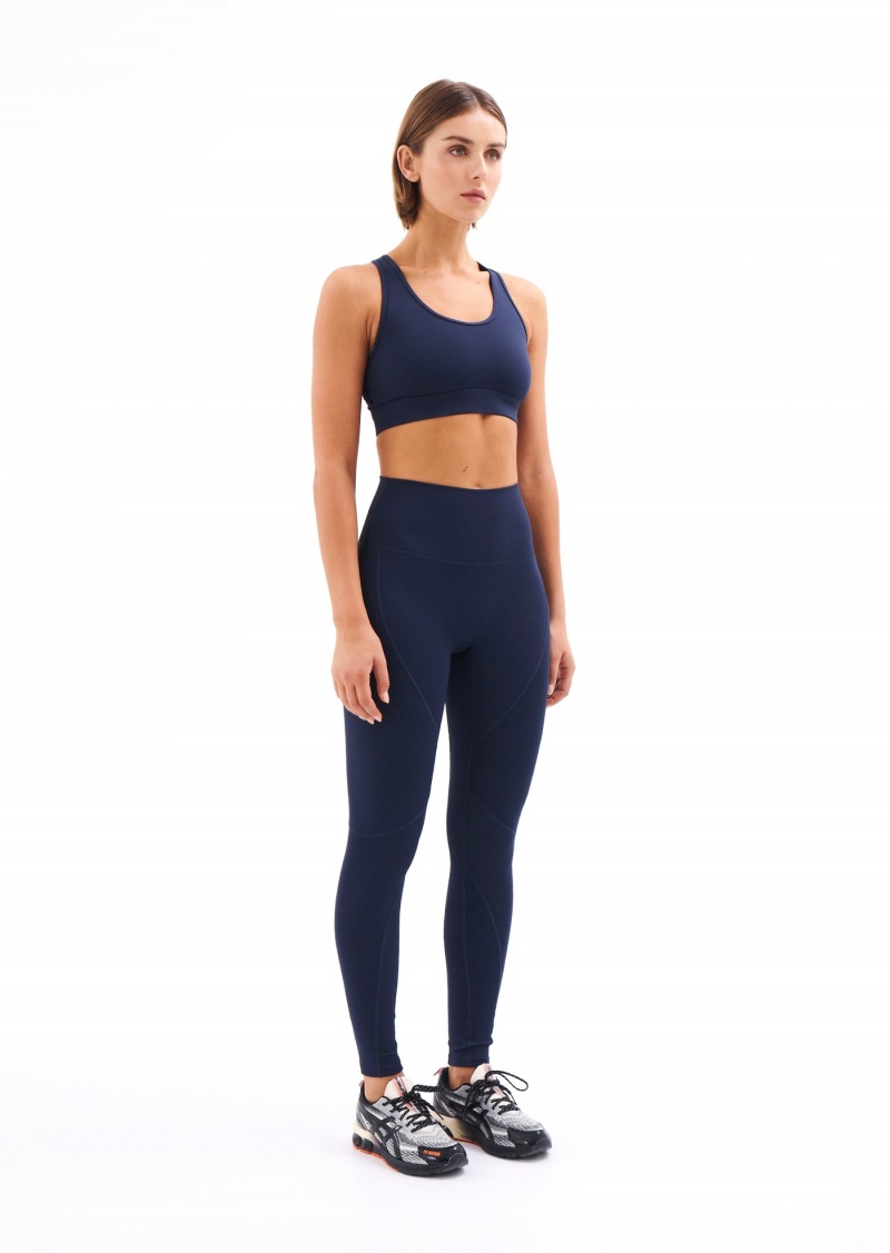 Dark Navy P.E Nation Rudimental Sports Bra | PCAJNRB-26