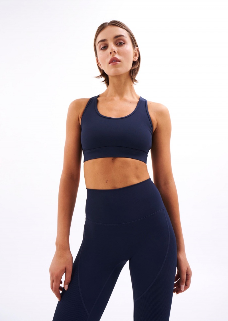 Dark Navy P.E Nation Rudimental Sports Bra | PCAJNRB-26