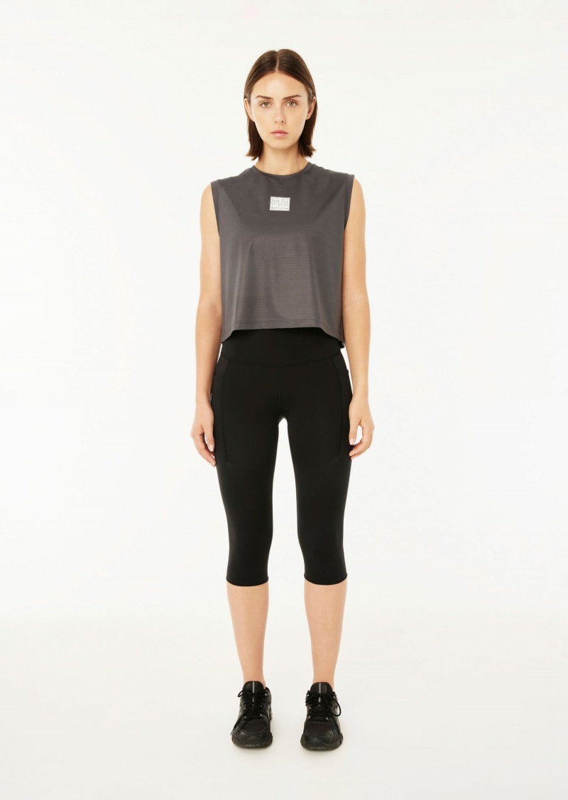 Dark Shadow P.E Nation Arrowhead Air Form Cropped Tank | KWQPRLU-94