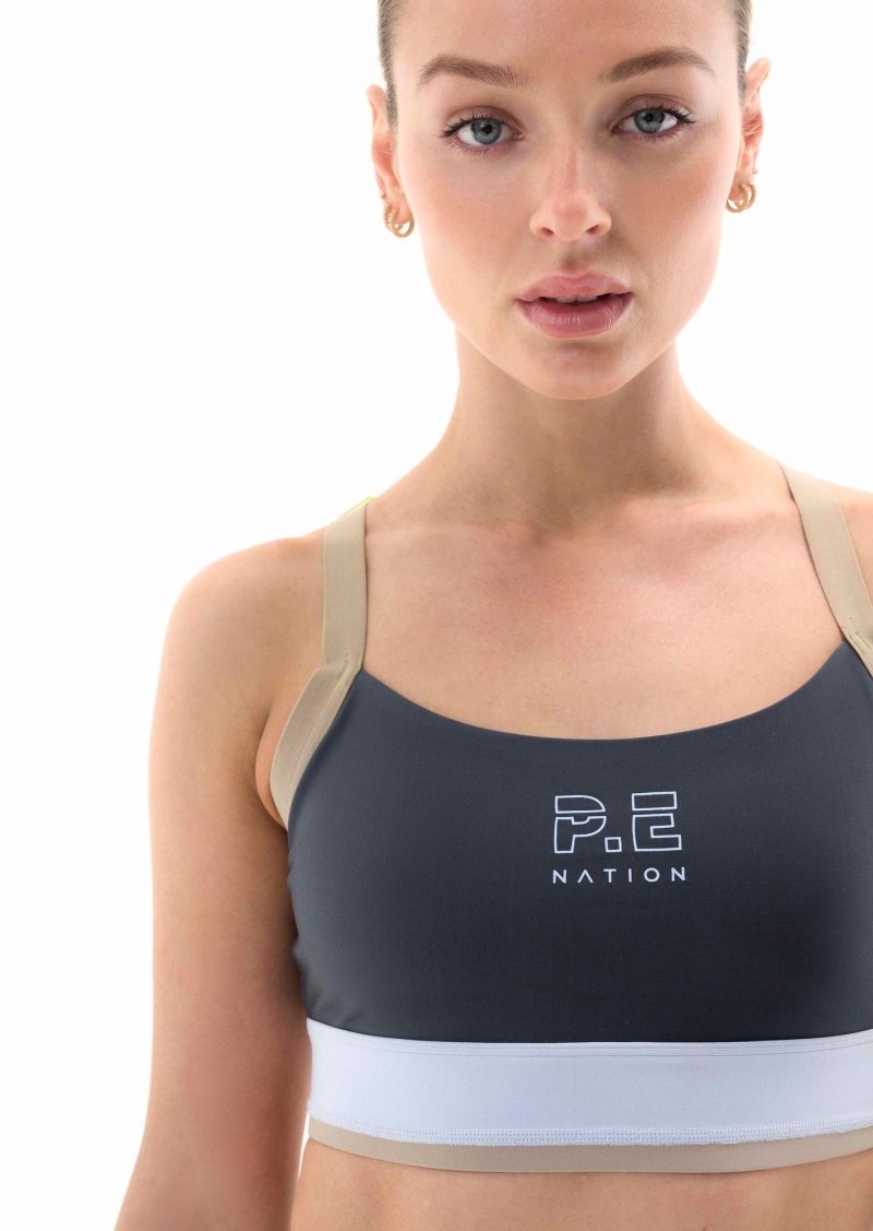 Dark Shadow P.E Nation Terrain Sports Bra | IBOTGZY-40