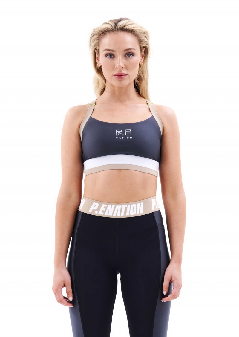 Dark Shadow P.E Nation Terrain Sports Bra | IBOTGZY-40