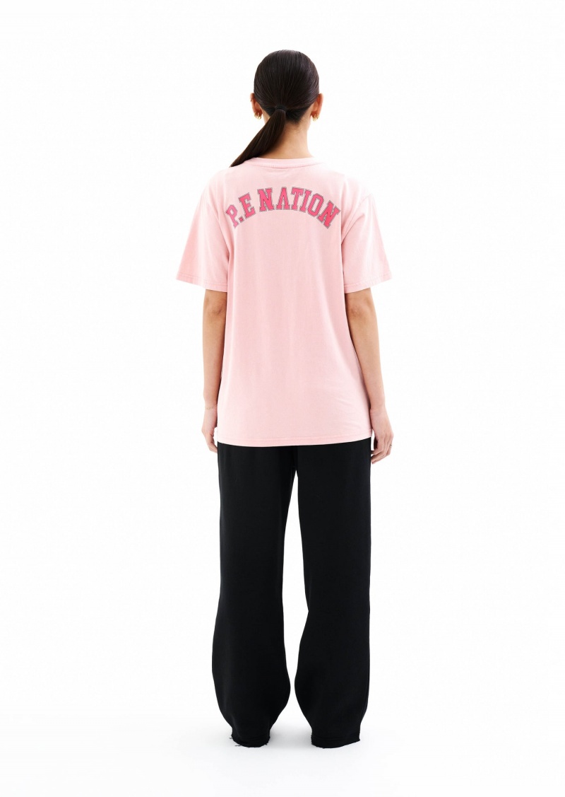 Flamingo Pink P.E Nation Barkley Tee | XICZGLT-51