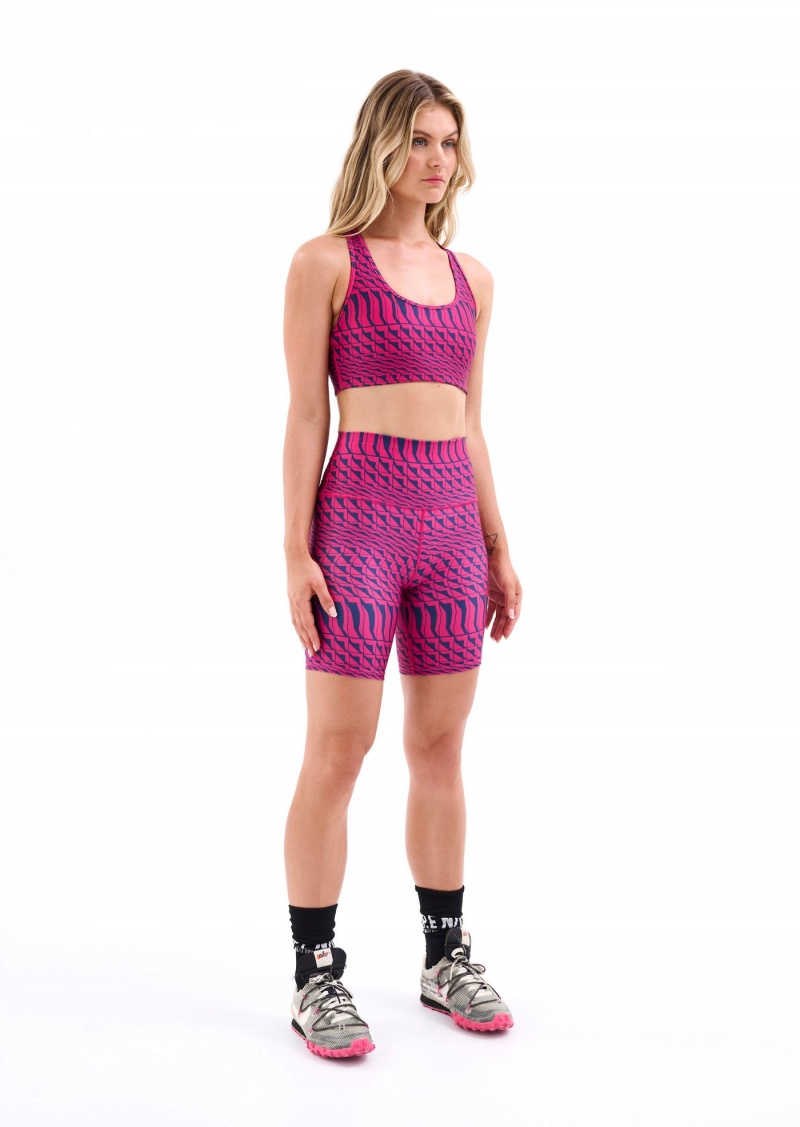 Geometric Print P.E Nation Empire Sports Bra | VDZWUPH-63