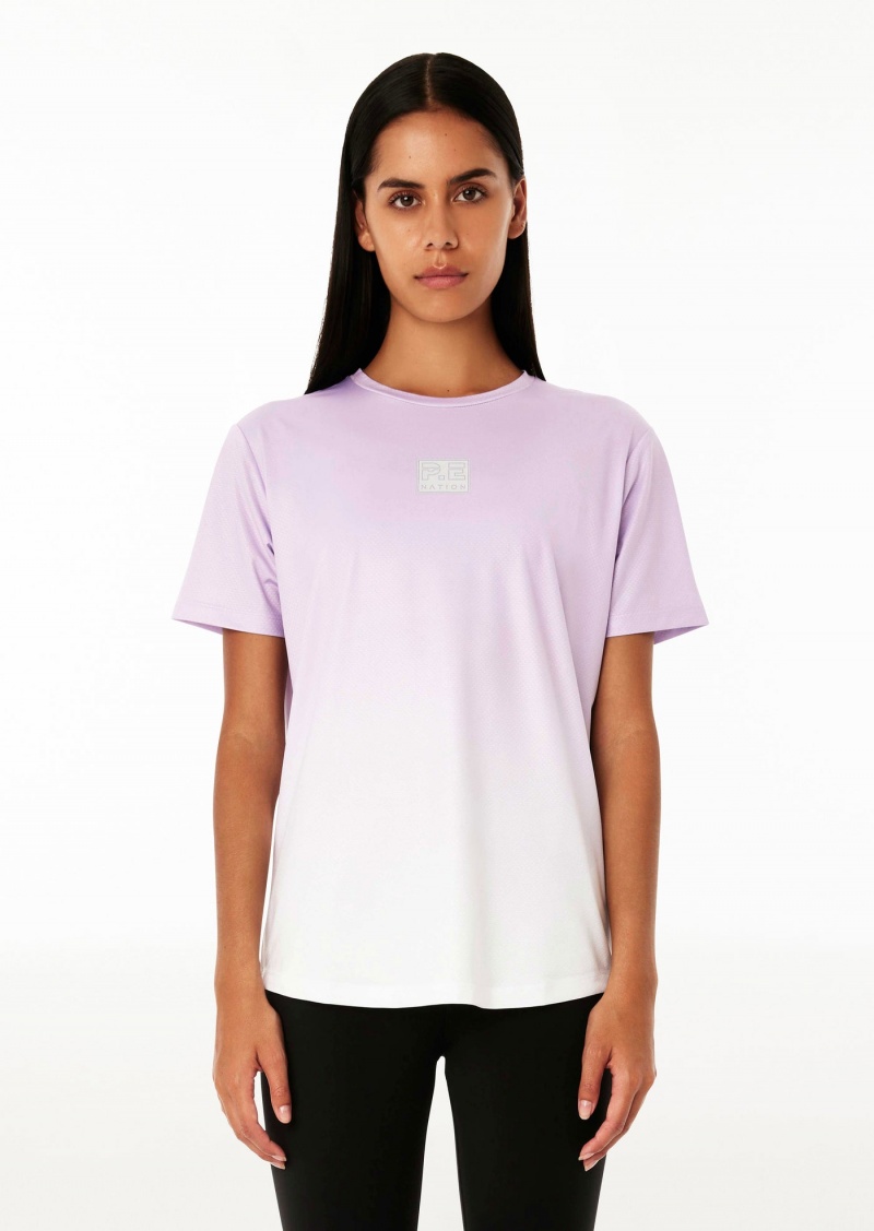 Gradient Print P.E Nation Double Track Air Form Ss Tee | QAOUPLS-29