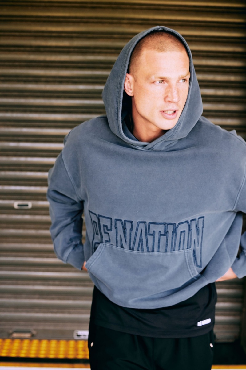 Insignia Blue P.E Nation Downtown Hoodie | EQMDNHY-23