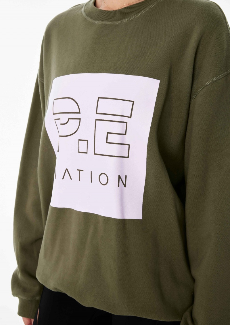 Khaki P.E Nation Cut Shot Sweat | MVASTZP-29