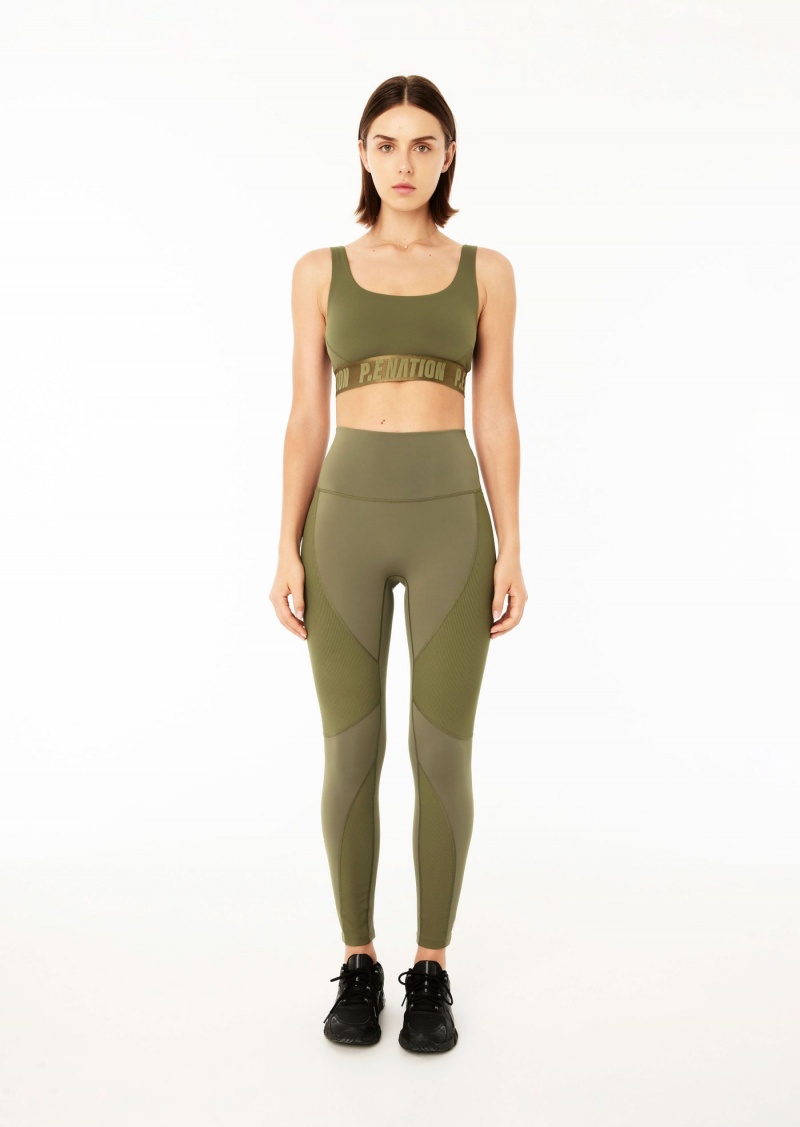 Khaki P.E Nation Free Play Full Length Legging | QFHRKCI-87