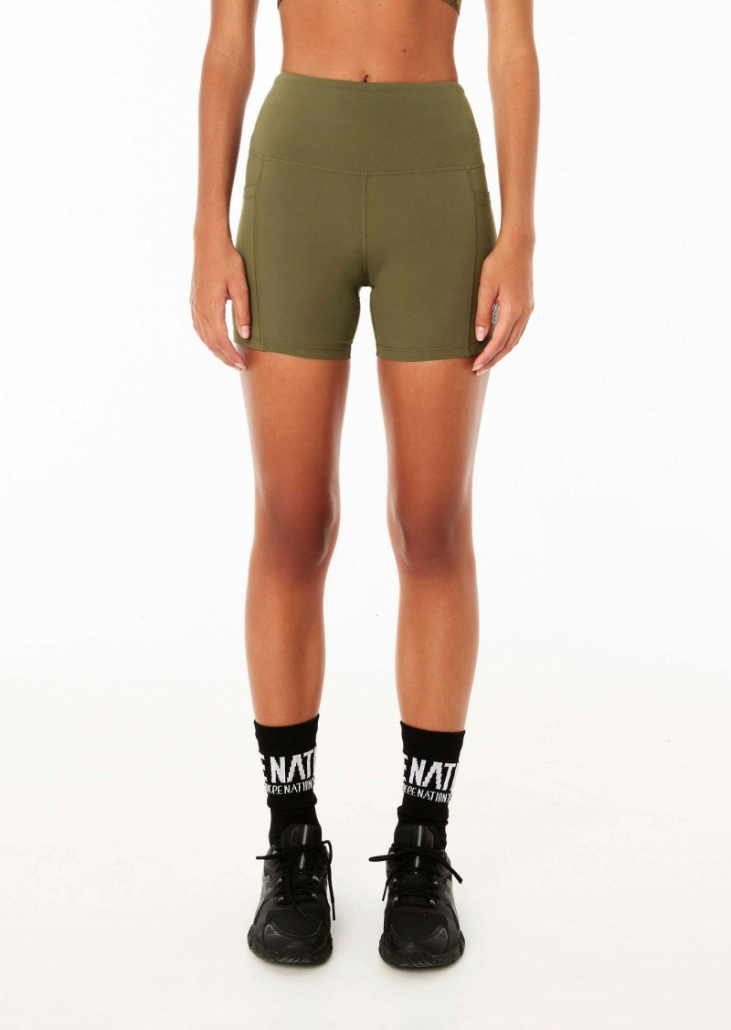 Khaki P.E Nation Recalibrate 5" Bike Short | TACBUGL-03