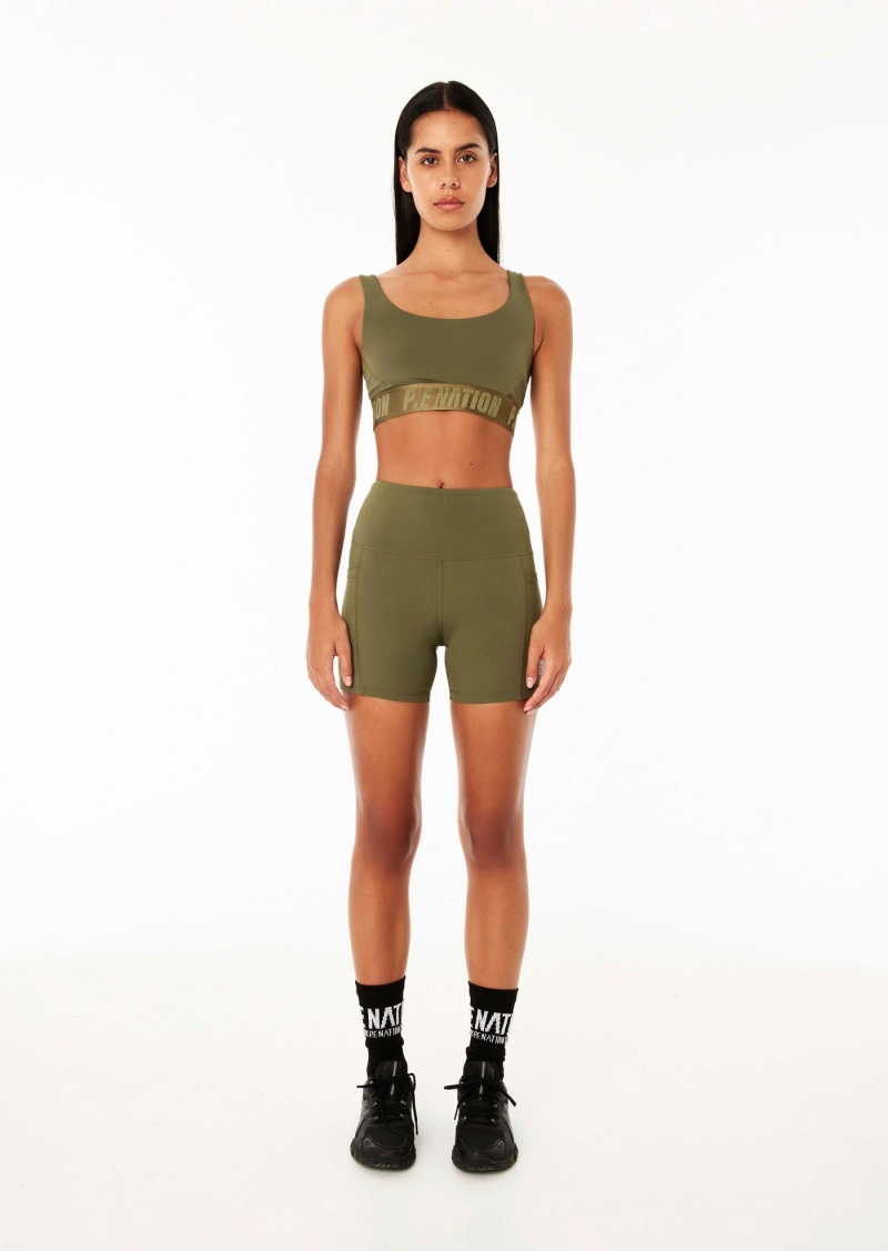 Khaki P.E Nation Recalibrate 5" Bike Short | TACBUGL-03