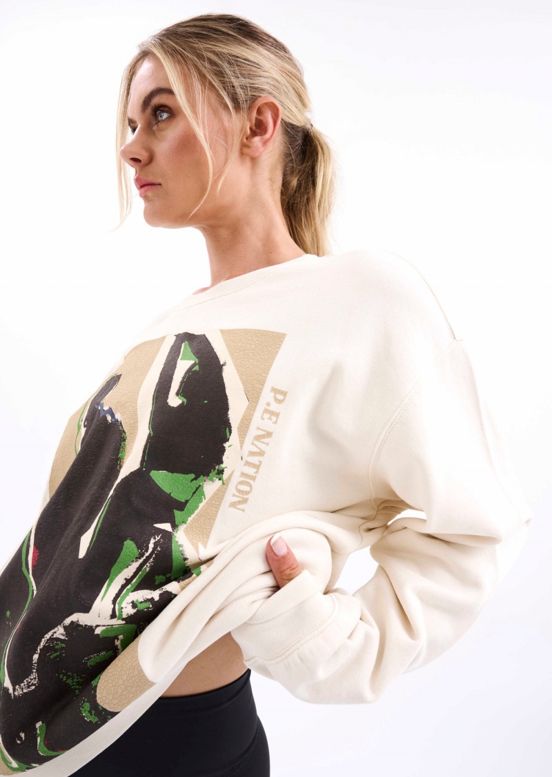 Pearled Ivory P.E Nation Camp Sweat | WGYDRJX-24