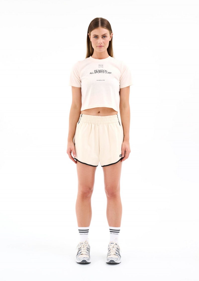 Pearled Ivory P.E Nation Parallel Tee | NMUCTKE-28