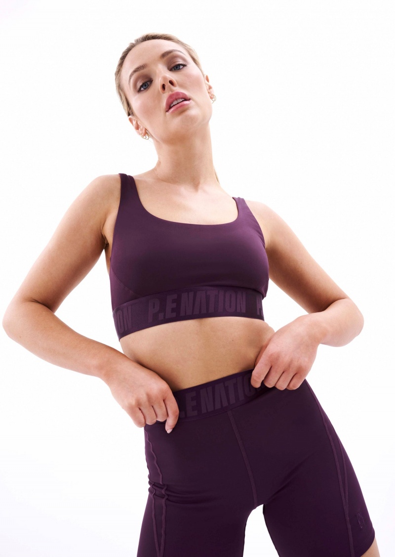 Potent Purple P.E Nation Backcheck Sports Bra | NBAJWDV-92