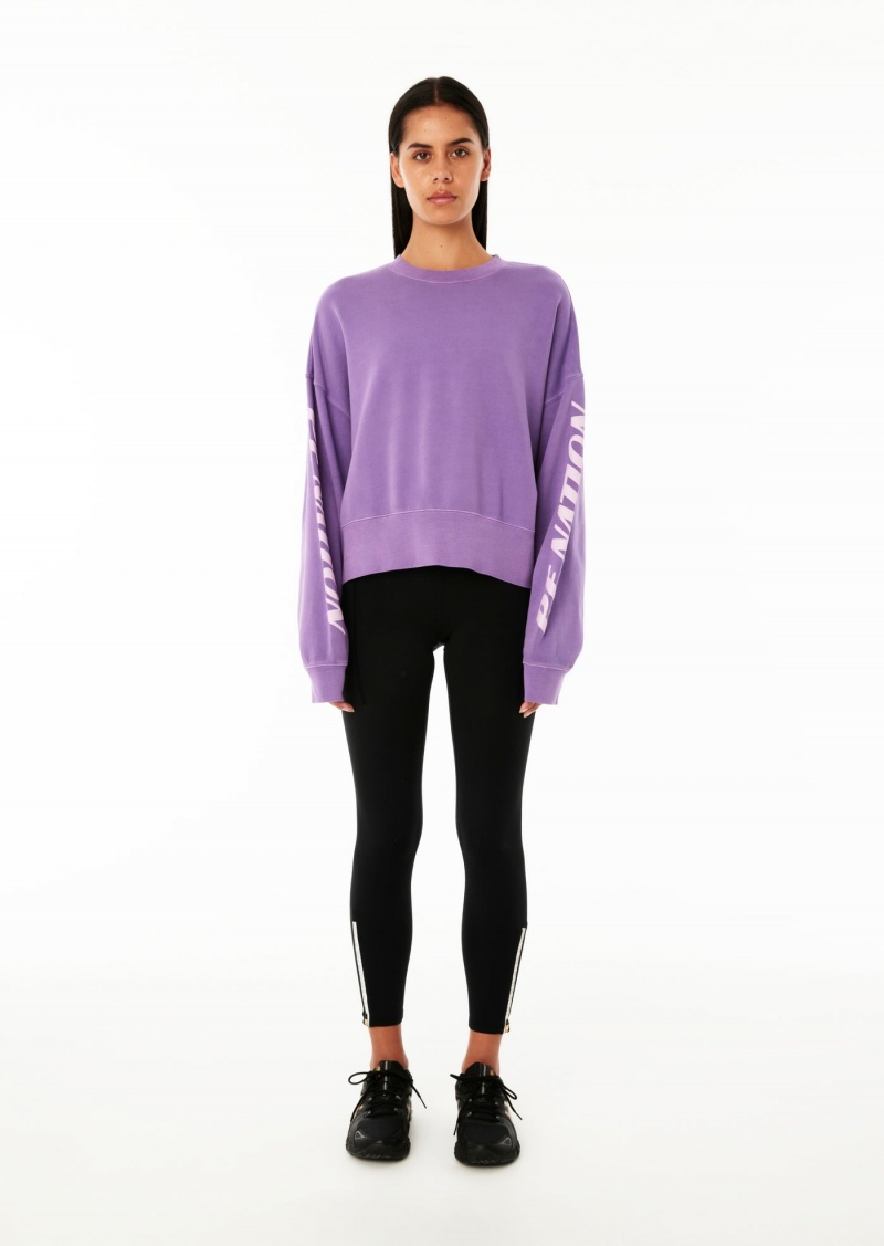 Royal Lilac P.E Nation Points Lead Reclibrate Sweat | PDSAQXU-63